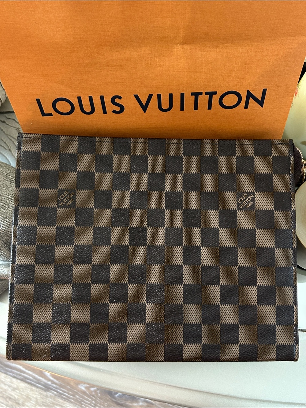 Inspired Damier Ebene Checkered Document Folio - Brown/Chocolate NWOT